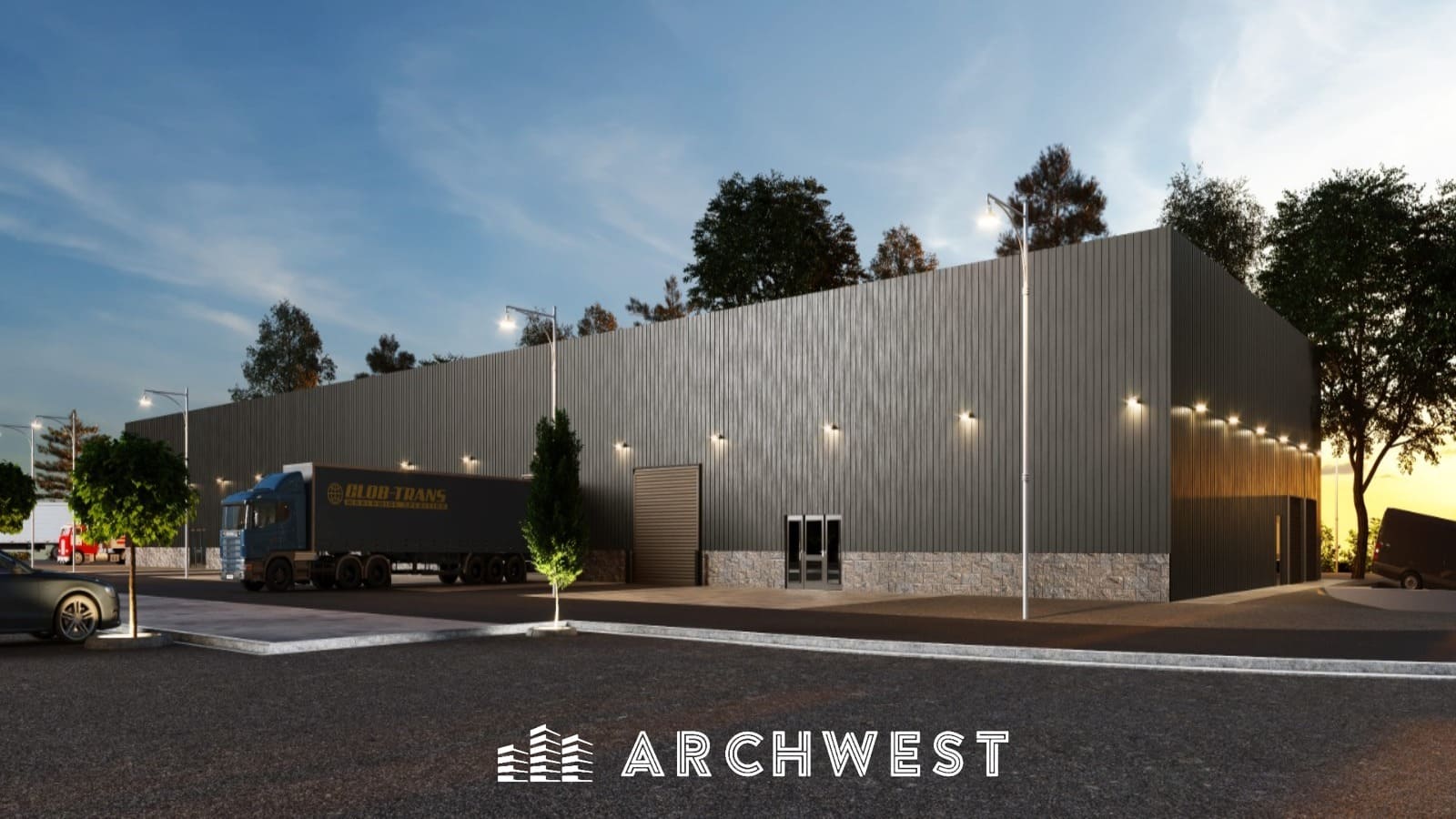 58. 3D Render of a Logistics Warehouse, Kansas, USA